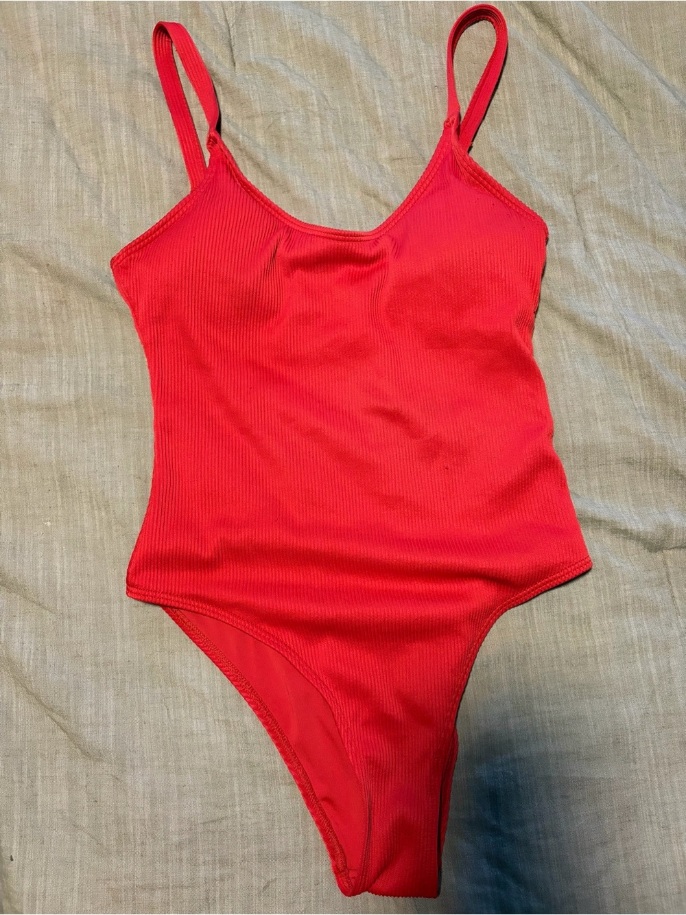 ZYIA Red Ribbed One-Piece Swimsuit
